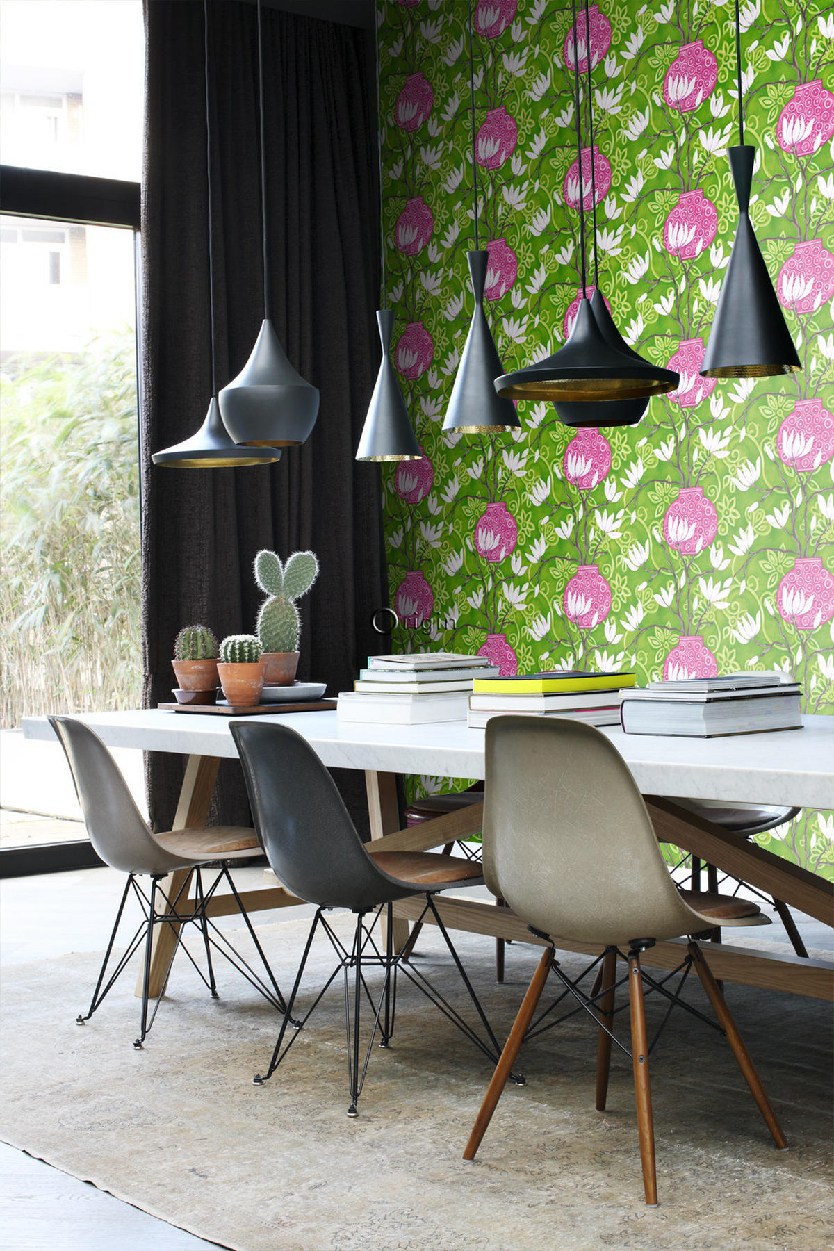 TAPETE Magnolie 53 cm x 10.05 m - Grün, Papier (53/1000cm) - Origin Wallcoverings