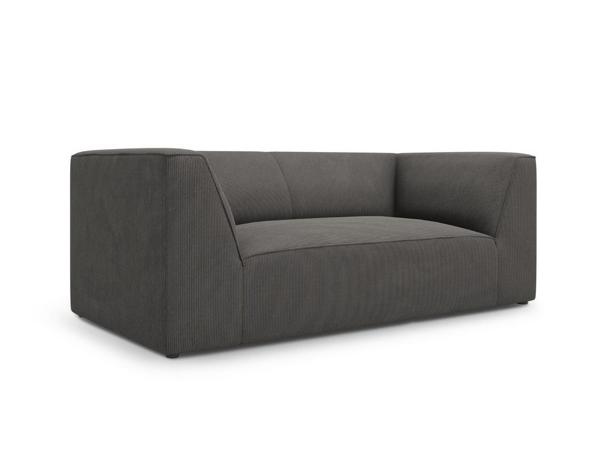 SOFA Ruby aus Cord dunkelgrau 2 Sitzplätze - Dunkelgrau, Textil (93/69/174cm) - Micadoni