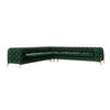 ECKSOFA Chesterfield Lexi Flasche Grün Samt - Smaragdgrün/Goldfarben, Holz/Textil (323/323cm) - S-Style Möbel