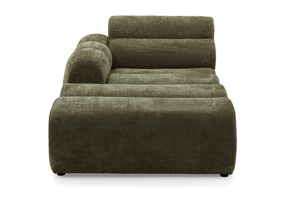 5-SITZER modulares Ecksofa VEER SET 2 Links, 379 x 175 cm, Chenille Webstoff Grün - Schwarz/Grün, Holz/Kunststoff (379/175cm) - Muffo