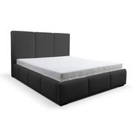 POLSTERBETT Basti mit Kopfteil, 140 x 200 cm, mit Bettkasten und Lattenrost aus Metall, Bouclé-Stoff, Frabe: Schwarz - Schwarz, Holz/Kunststoff (140/200cm) - VENASI MÖBEL