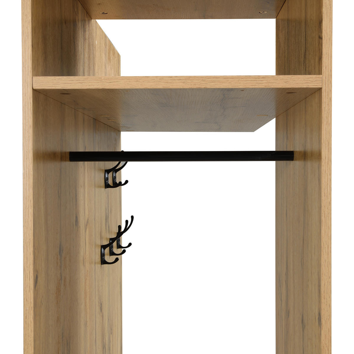 SCHUHSCHRANK aus MDF 100x38x191cm in Natur mit Bank & Spiegel - Naturfarben, Holzwerkstoff (100/191/38cm) - Modfu