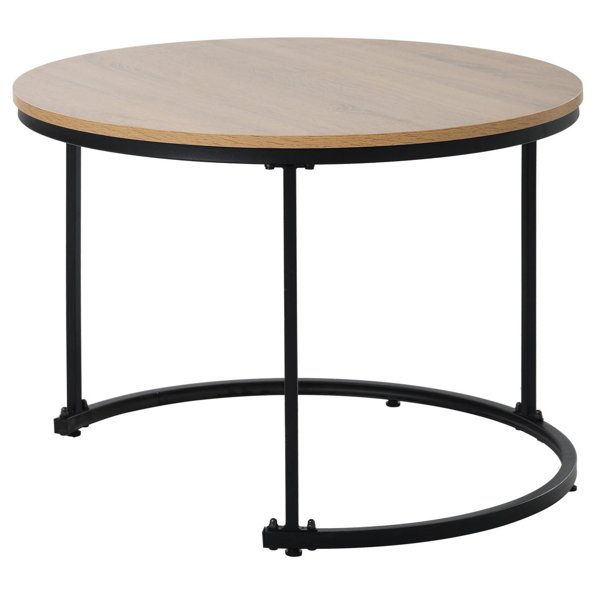 SADA konferenčních stolků 2 ks 70/70/50 cm cm dubová z MDF stohovatelná - přírodní, kompozitní dřevo (70.5/70.5/50cm) - OKWISH