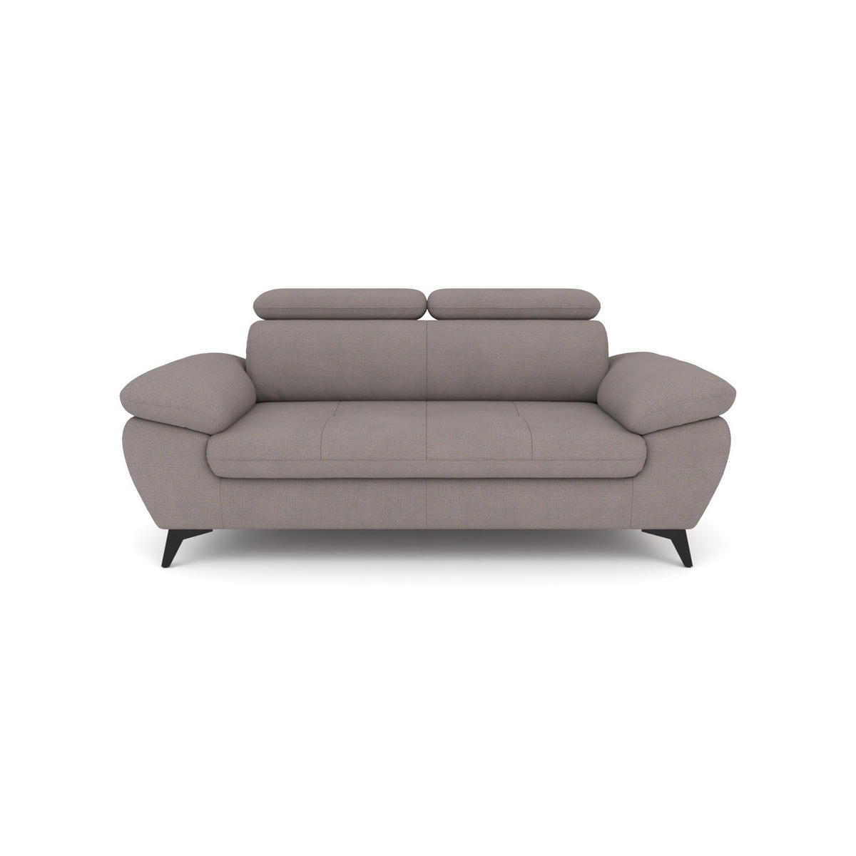 2,5-SITZER Karlstad Chenille Braun verstell. Kopfstützen B 194 cm - Graubraun, Kunststoff/Textil (194/84/100cm) - foamnova