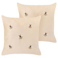 DEKOKISSEN 2er-Set Beige 45/45 cm Talinum - Beige, Textil (45/45cm) - Beliani