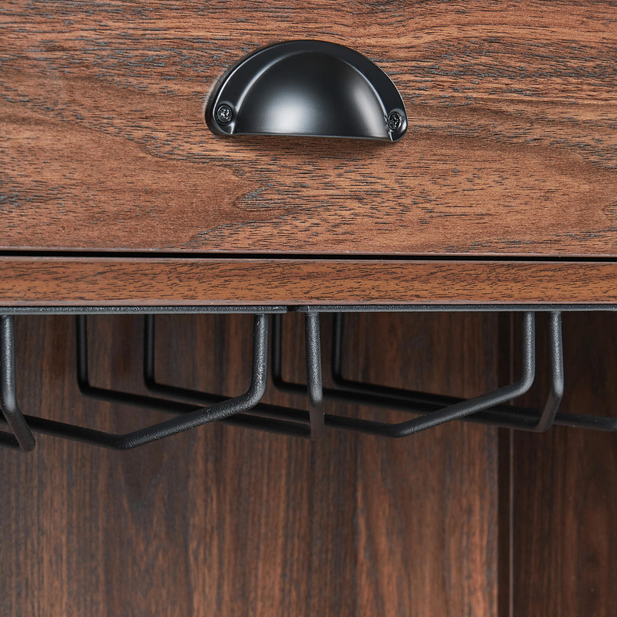 SIDEBOARD Tmavě hnědý Walkerston - hnědá, kompozitní dřevo (66/80/30cm) - Beliani