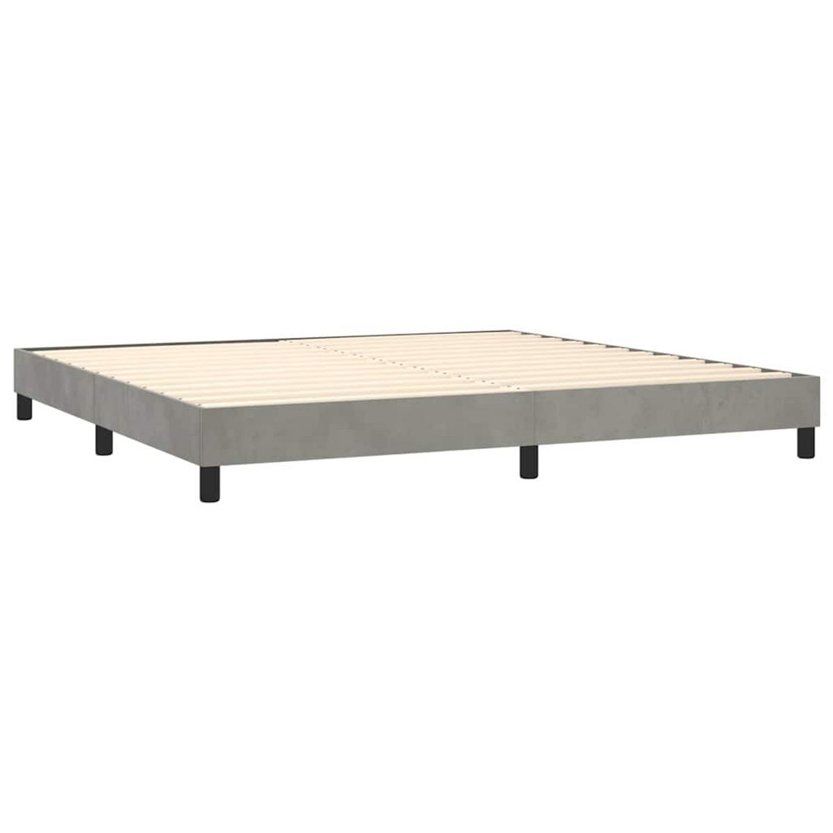 BOXSPRINGBETT 200/200 Cm Grau Samt - Grau, Textil (200/203cm) - vidaXL