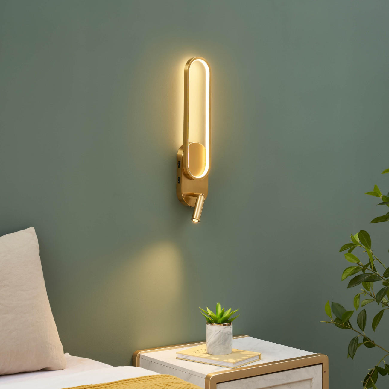 WANDLEUCHTE Jena, Messing, 49cm - Goldfarben, Metall (15/49/49cm) - KOSILUM