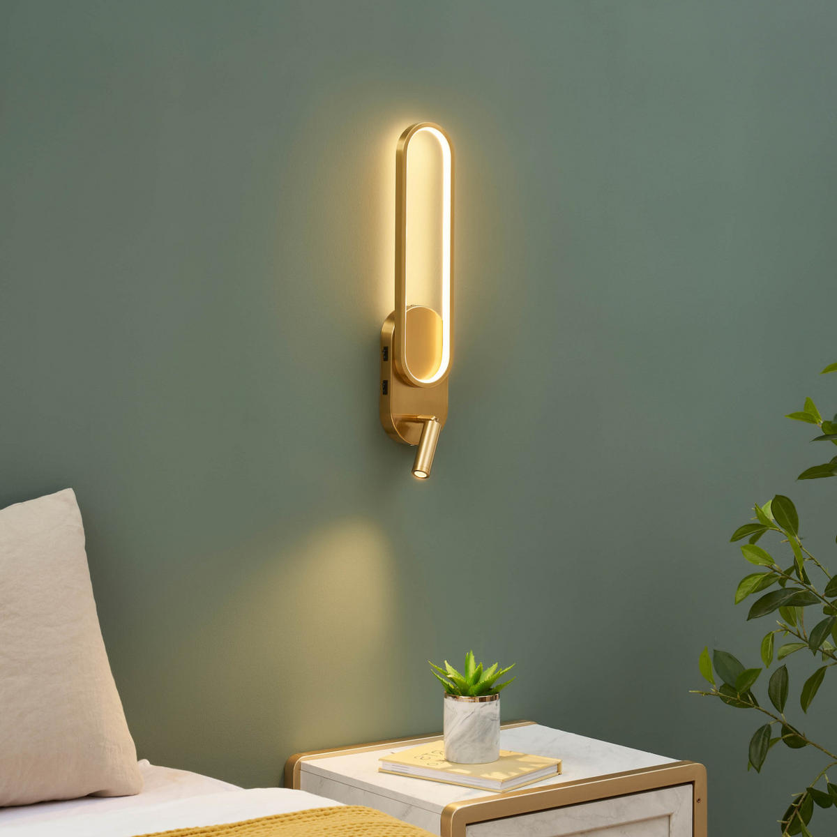 WANDLEUCHTE Jena, Messing, 49cm - Goldfarben, Metall (15/49/49cm) - KOSILUM
