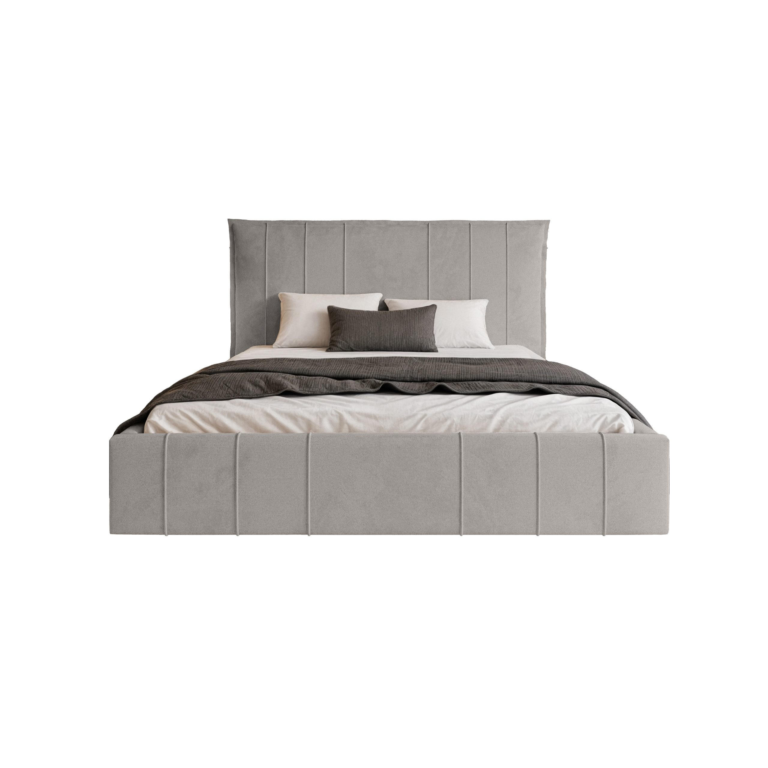 POLSTERBETT Acate 160x200 cm, Grau - Grau, Textil (160/200cm) - Fedve