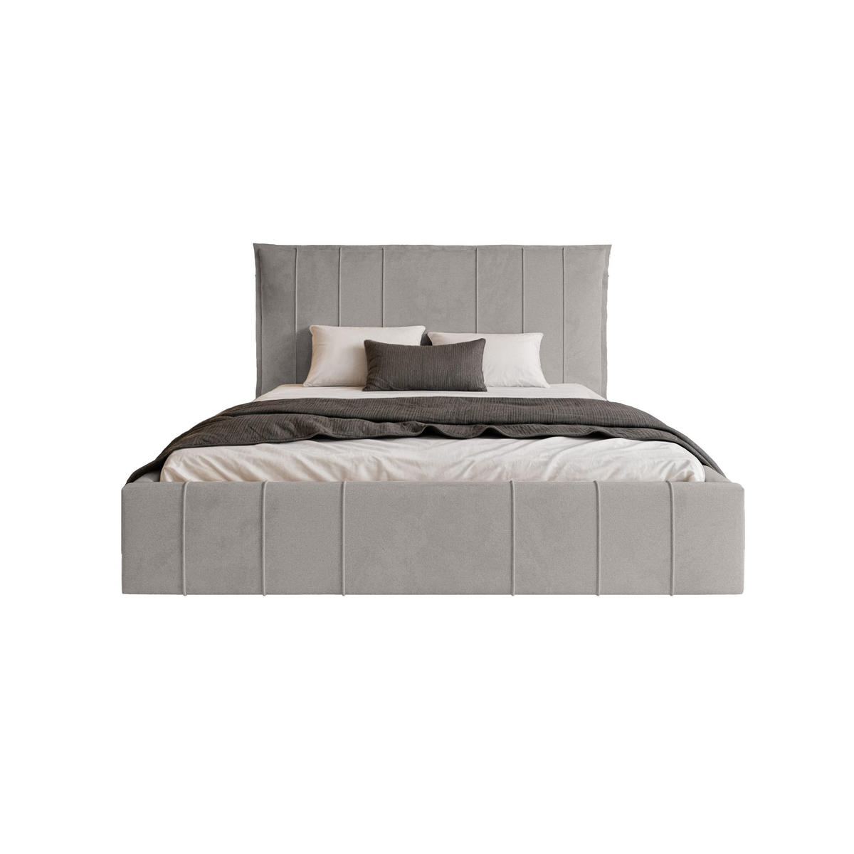 POLSTERBETT Acate 160x200 cm, Grau - Grau, Textil (160/200cm) - Fedve