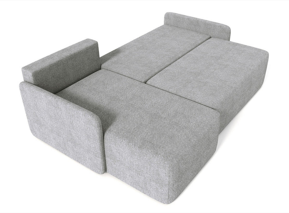 ECKSOFA Bloom Grau Bouclé - Grau, Textil (212/142cm) - Selsey