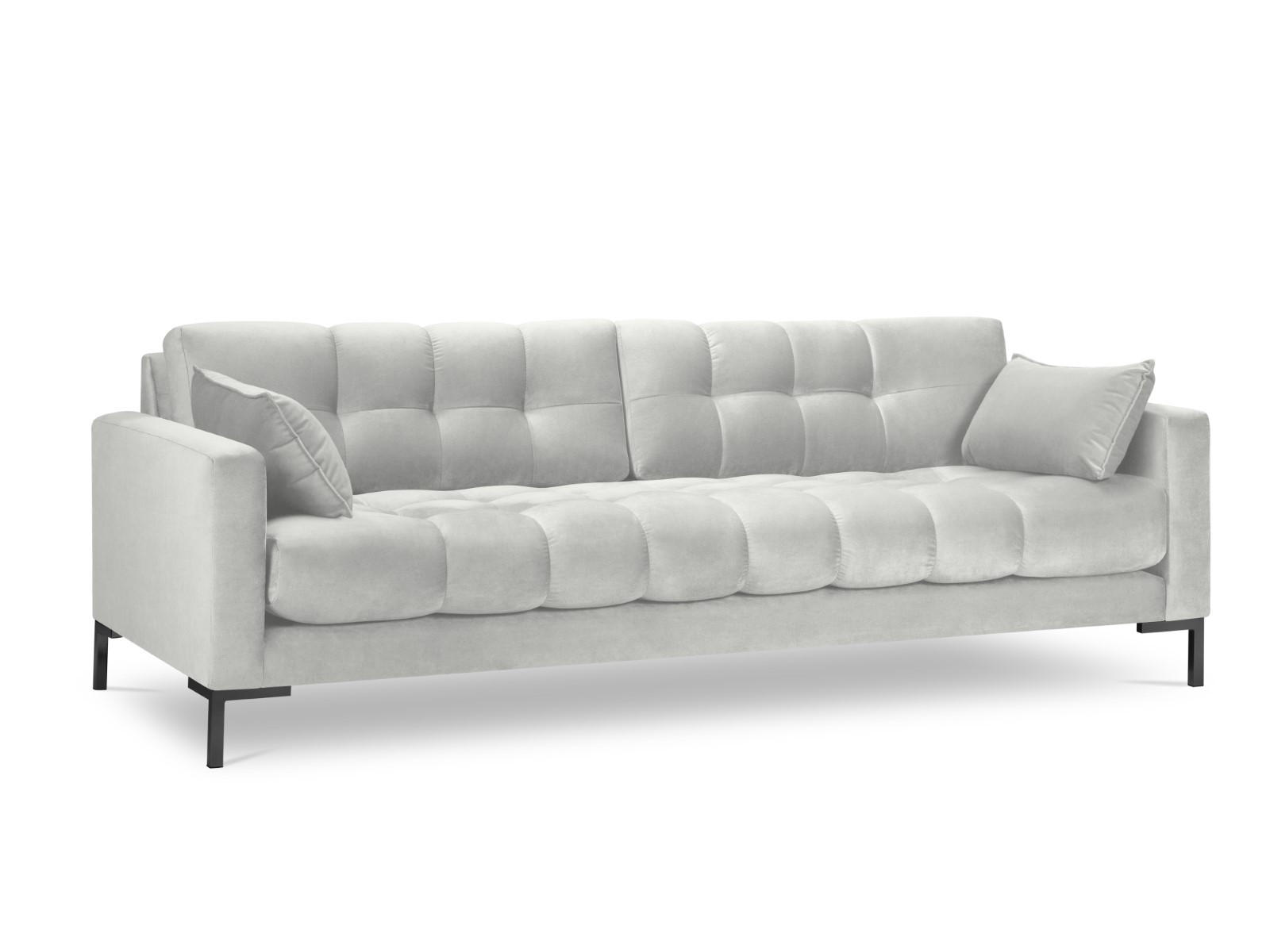 SOFA Mamaia aus Samt silber 4 Sitzplätze - Silberfarben, Textil (92/75/217cm) - Micadoni