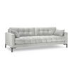 SOFA Mamaia aus Samt silber 4 Sitzplätze - Silberfarben, Textil (92/75/217cm) - Micadoni