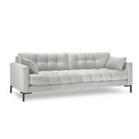 SOFA Mamaia aus Samt silber 4 Sitzplätze - Silberfarben, Textil (92/75/217cm) - Micadoni