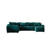 WOHNLANDSCHAFT MOLISA U PLUS Itaka 39 Links mit Schlaffunktion - Türkis, Textil (303/82/208cm) - Bedante