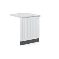 FRONTBLENDE Fame-Line Weiß Landhaus 60 cm, AP Marmor - Anthrazit/Creme, Holzwerkstoff (60/67.4/1.6cm) - Vicco