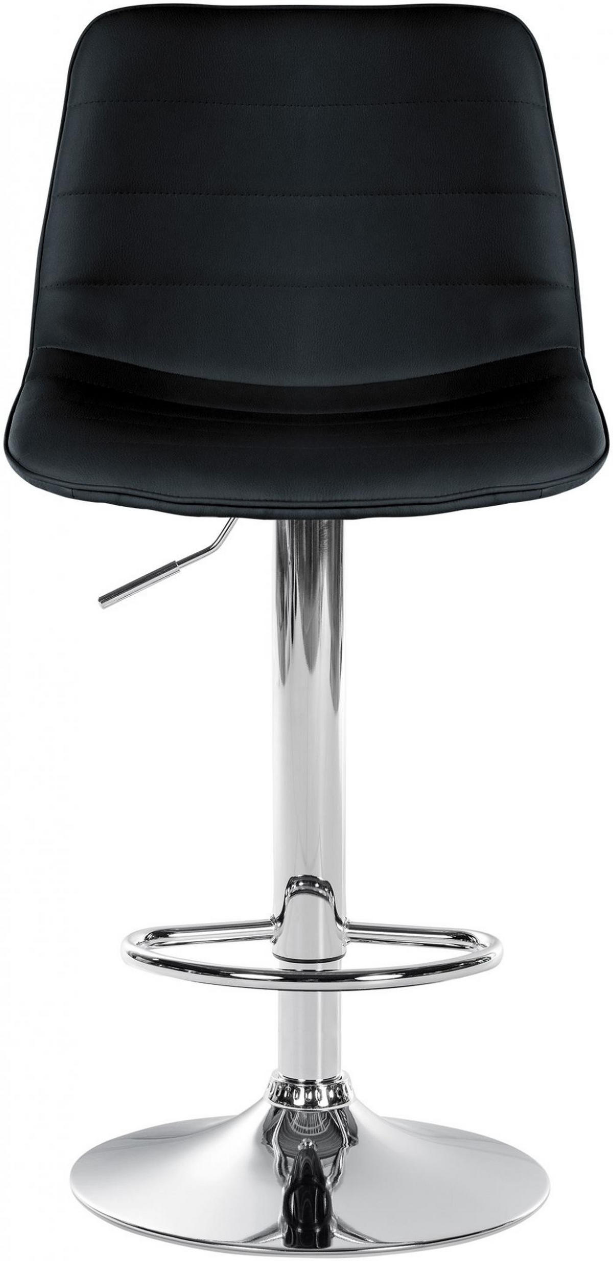 BARHOCKER 2er Set Lederlook schwarz - Schwarz, Textil/Metall (45/89/46cm) - CLP