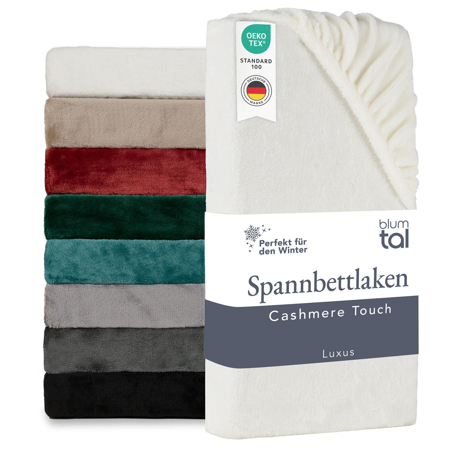 SPANNBETTLAKEN Cashmere Touch 90x200 cm Plüsch Ivory - Weiß - Sonoma Eiche, Textil (200/90cm) - Blumtal