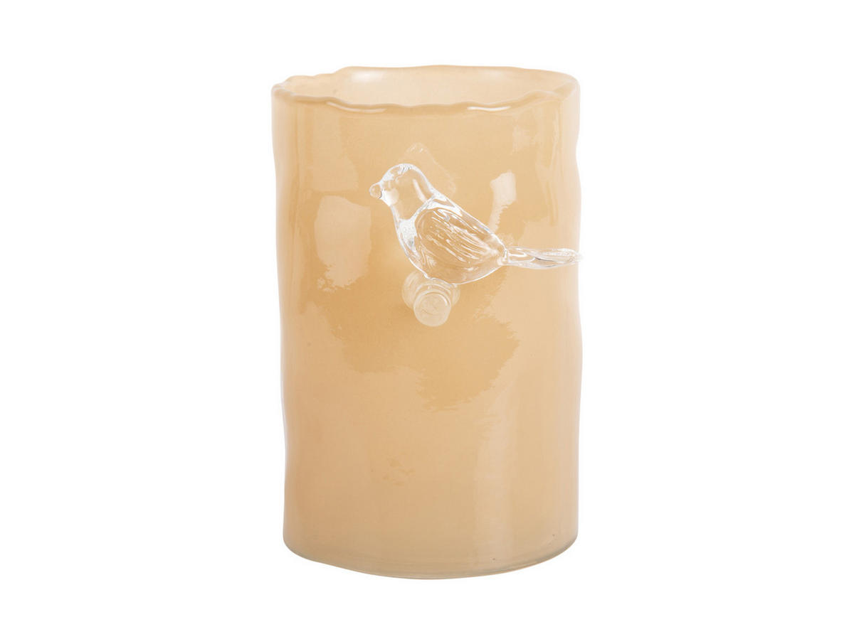 VASE Bird On Branch 9/9/15 cm - Gelb, Glas (9.5/15cm) - Present Time
