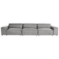 3-SITZER-MODULSOFA Grau Stoff Hellnar - Grau, Textil (364/70/126cm) - Beliani