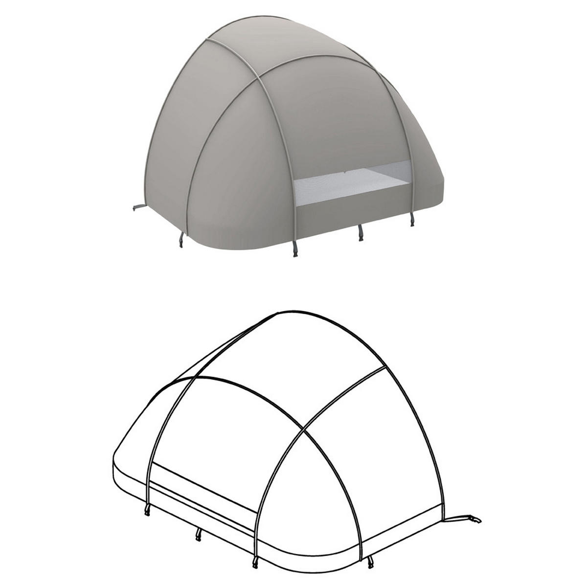 SONNENDACH AQUASUN - Grau, Kunststoff (125/140/185cm) - Home Deluxe