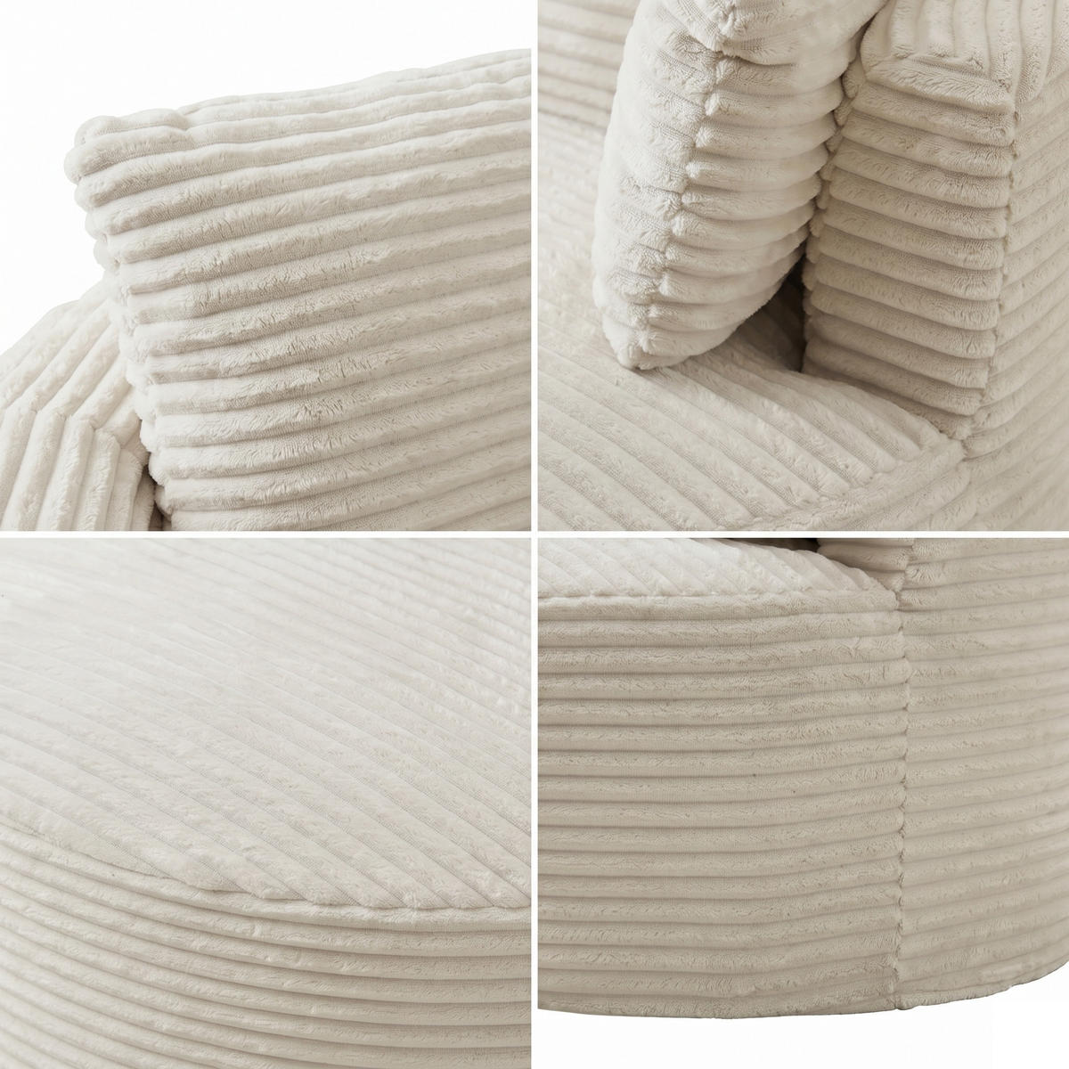SESSEL weicher cordstoff taschenfederkern & komprimierte lieferung - Beige, Textil (124/86/113cm) - Urban Meuble