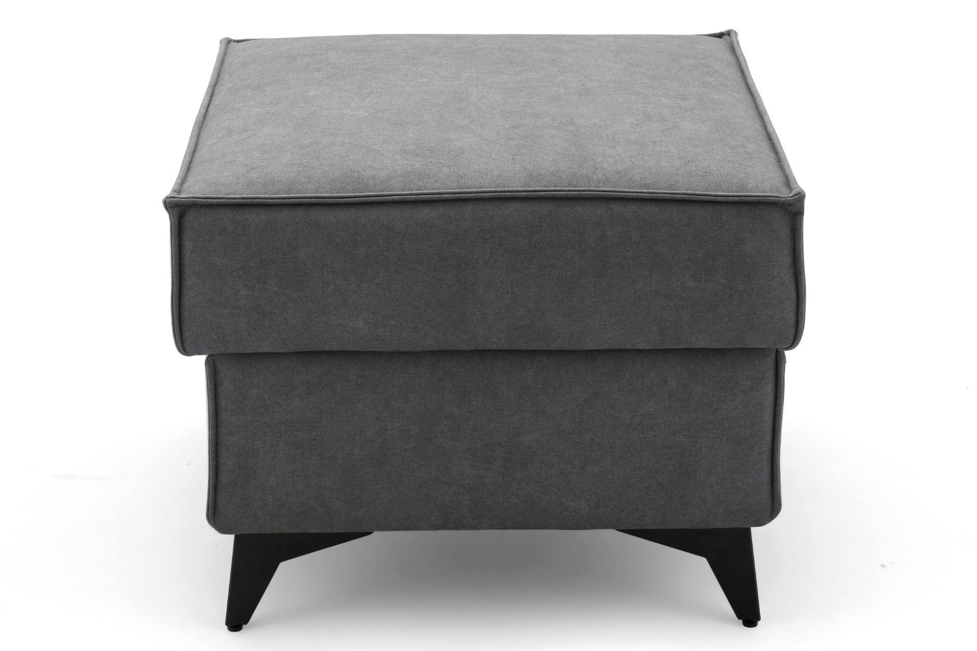 POUF PURE 55 x 55 cm Velours Grau - Schwarz/Grau, Holz/Textil (55/45/55cm) - Muffo