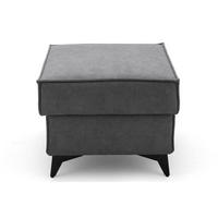 POUF PURE 55 x 55 cm Velours Grau - Schwarz/Grau, Holz/Textil (55/45/55cm) - Muffo