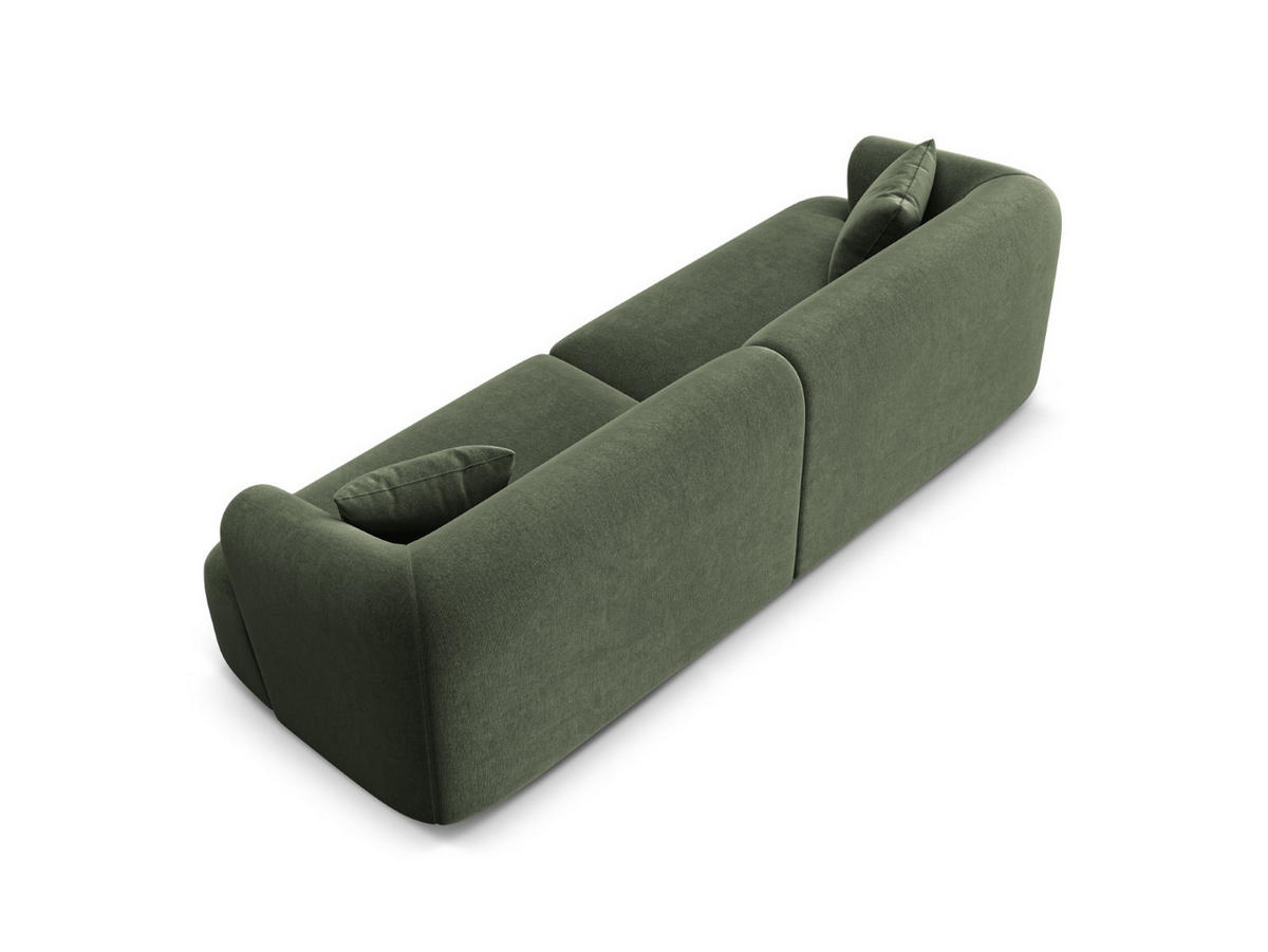 MODULARES-SOFA Campi aus Samt grün 4 Sitzplätze - Grün, Textil (90/70/255cm) - Cosmopolitan Design