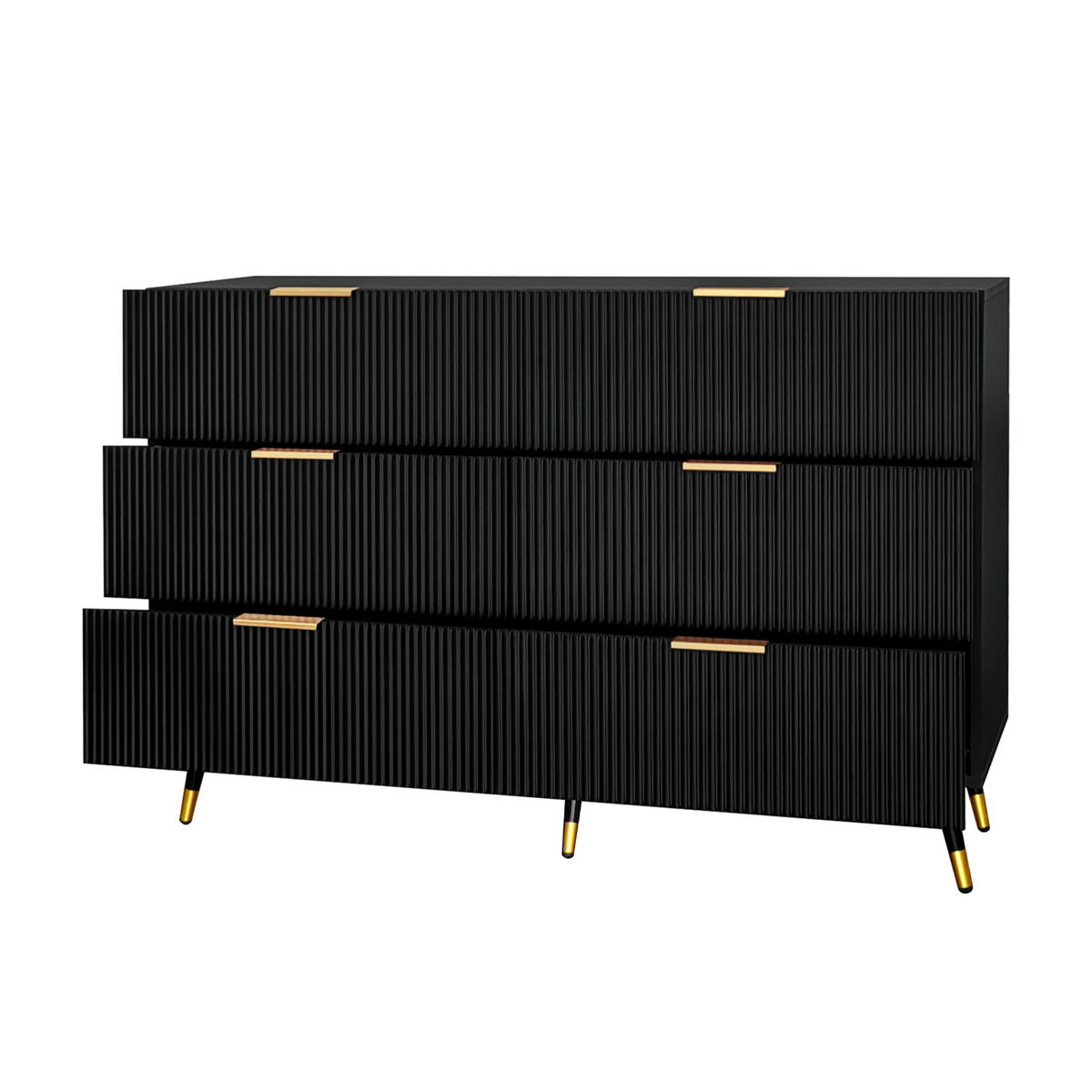 SIDEBOARD Schwarz 120/40/77 cm - Schwarz, Holzwerkstoff (120/77/40cm) - PANGIVO