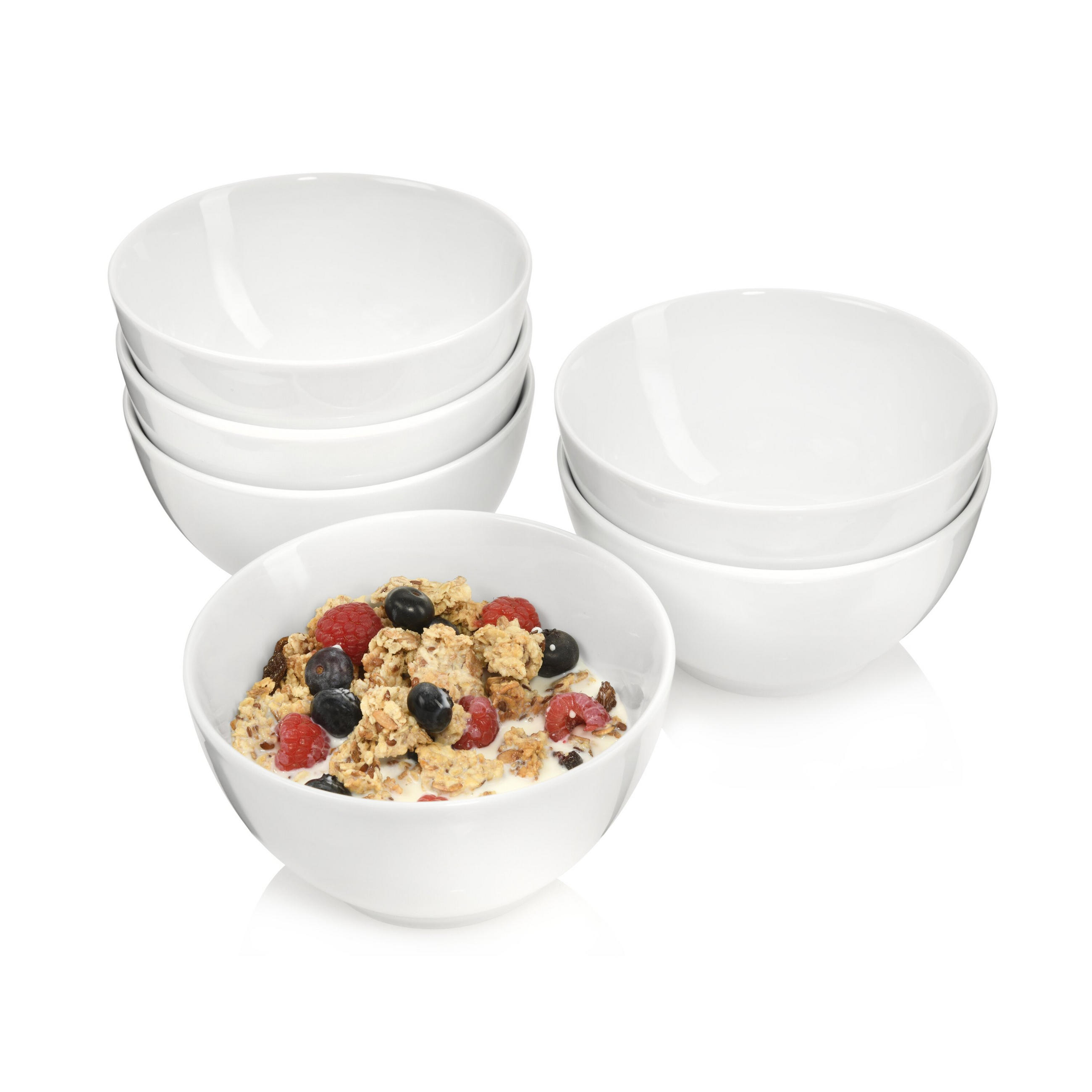 MÜSLISCHSCHALEN SET SUNFORT - 6 teilig aus Porzellan - Weiß, Keramik (15cm) - Sänger
