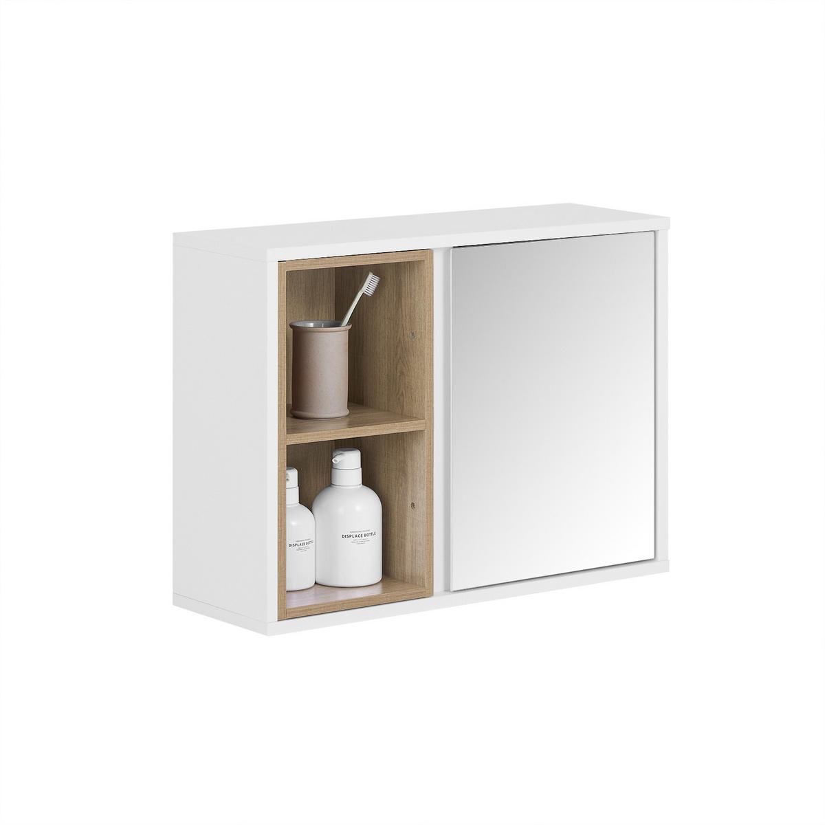SPIEGELSCHRANK Weiß 60cm - Weiß, Holzwerkstoff (60/45/20cm) - SoBuy