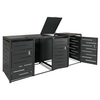 MÜLLTONNENBOX 4er 116,5x263x80cm erweiterbar Anthrazit - Anthrazit, Metall (263/116.5/80cm) - PROREGAL