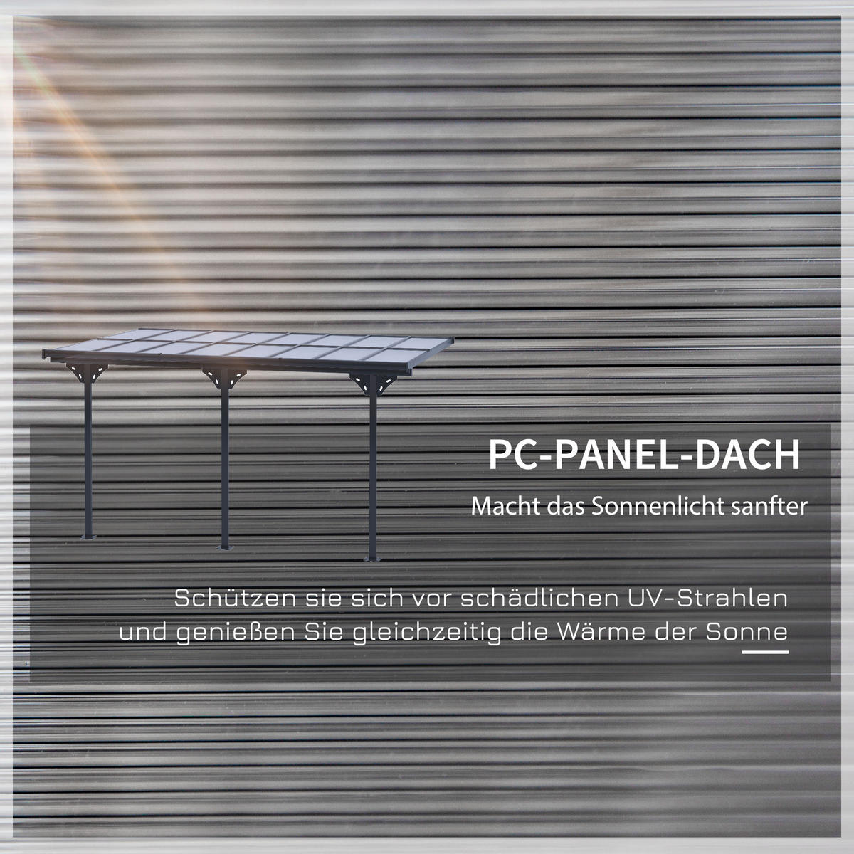 PERGOLA Pavillon Aluminium Grau - Grau, Kunststoff/Metall (302/250/435cm) - Outsunny