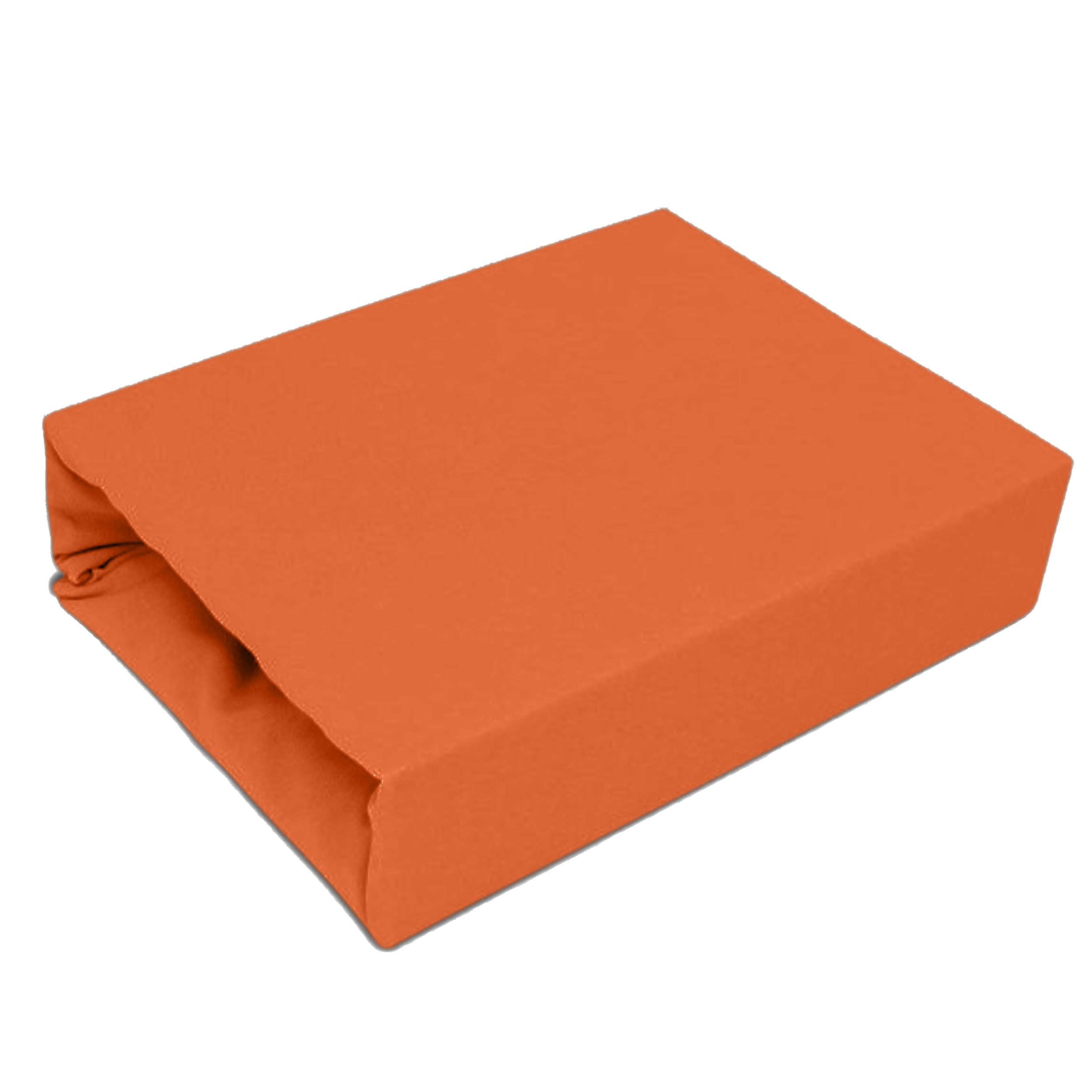 SPANNBETTLAKEN 200/220 cm, Jersey Elastisch 100 % Baumwolle Rostbraun - Terracotta, Textil (200/220cm) - Best For Home