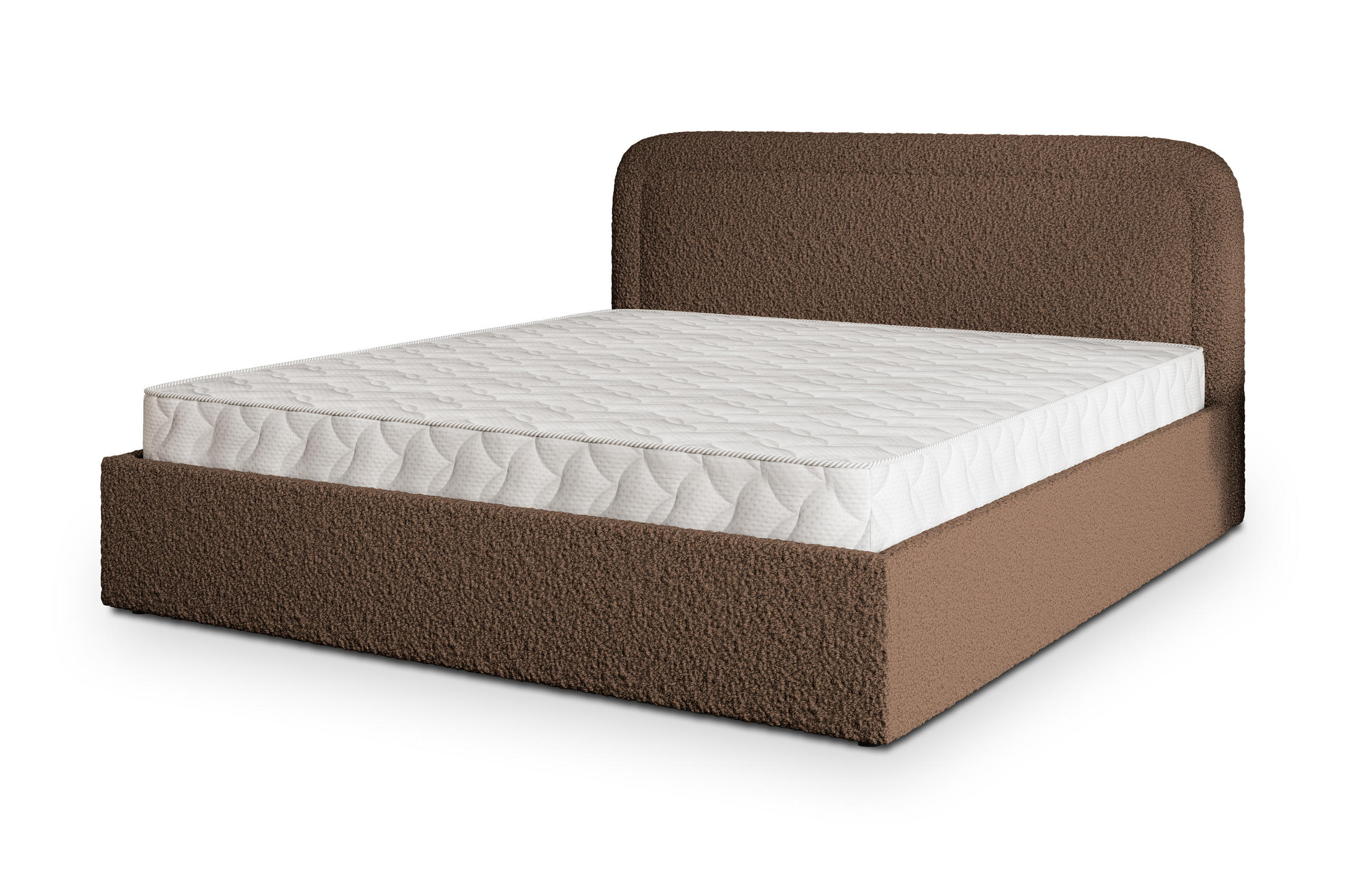 POLSTERBETT BENIRA Q 140x200 cm mit Bettkästen - Braun - Braun, Holz (140/200cm) - MASSENO