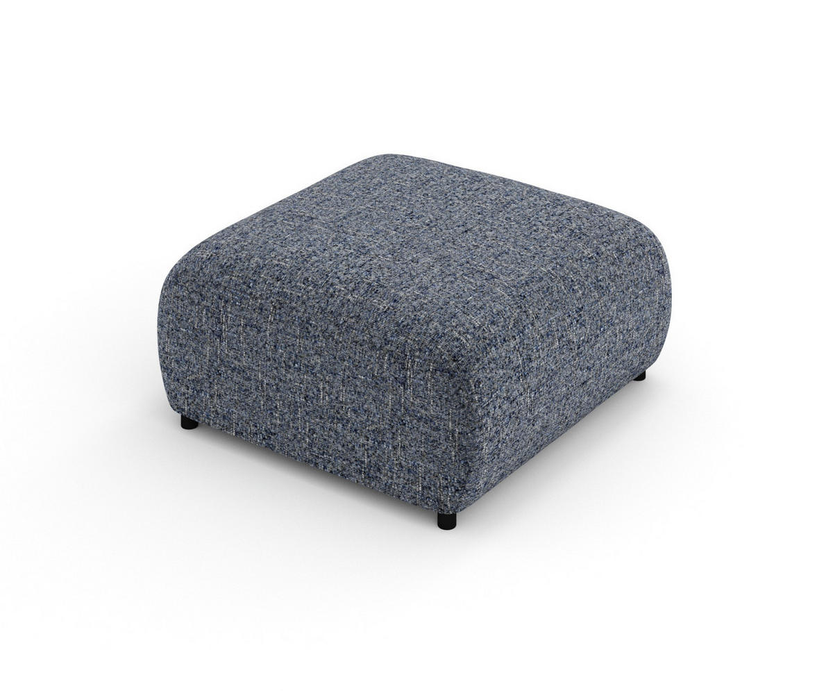 POUF S Zanzibar Marineblau Webstoff - Schwarz/Dunkelblau, Holz/Holzwerkstoff (88/37/88cm) - Maison de Reve