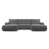 WOHNLANDSCHAFT Ablia Dunkelgrau 364/168/87 cm mit Schlaffunktion - Dunkelgrau/Schwarz, Kunststoff/Textil (364/87/168cm) - AX Living