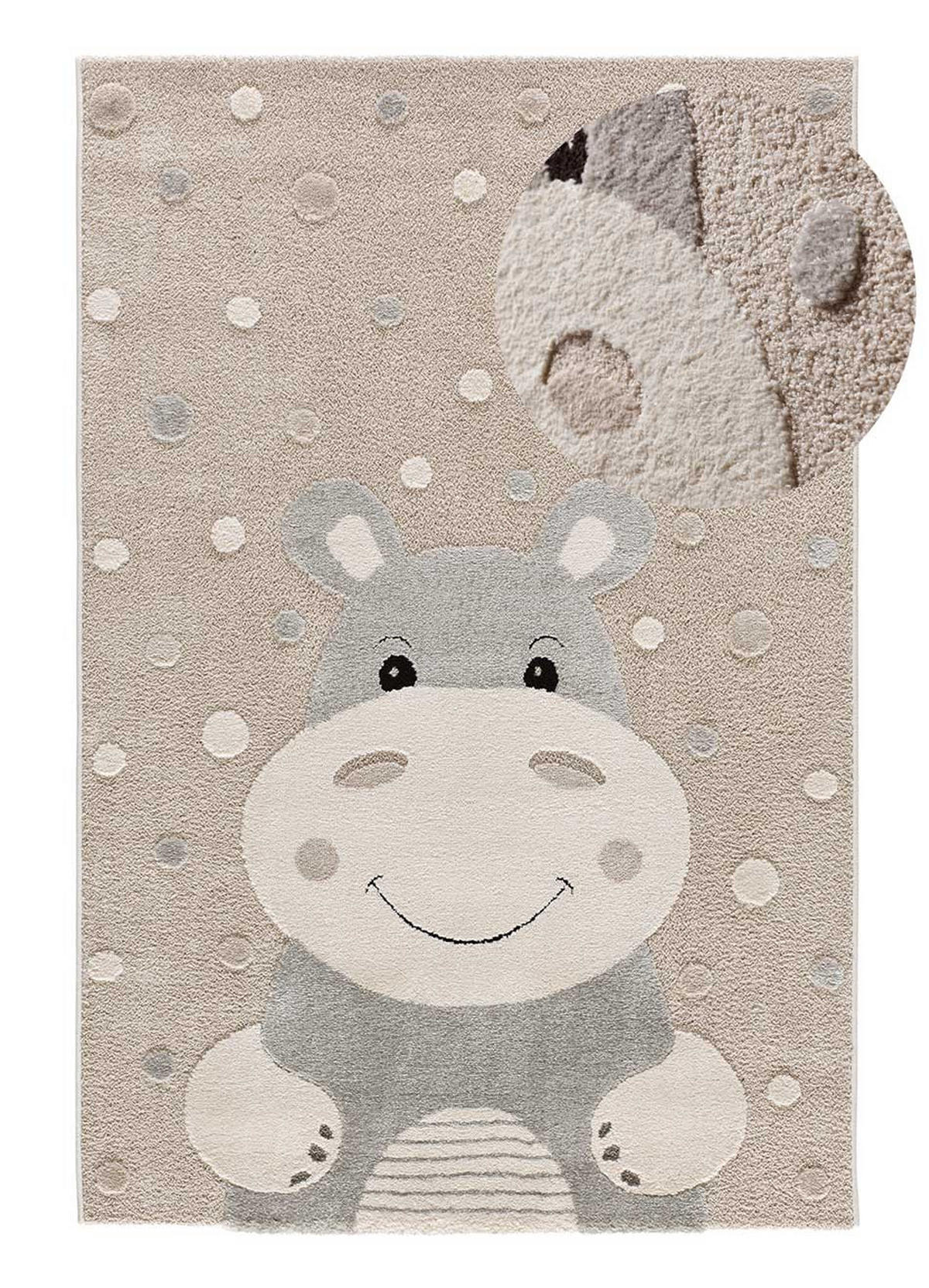 KINDERTEPPICH Stein Clown 120/170 cm - Hellgrau, Textil (120/170cm) - Atticgo