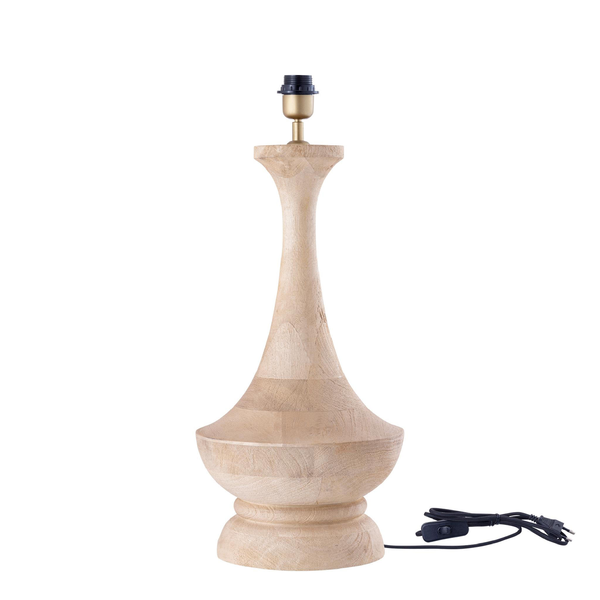 TISCHLAMPE Ahid Beige 28/28/55cm - Beige, Holz (28/28/55cm) - PTMD Collection