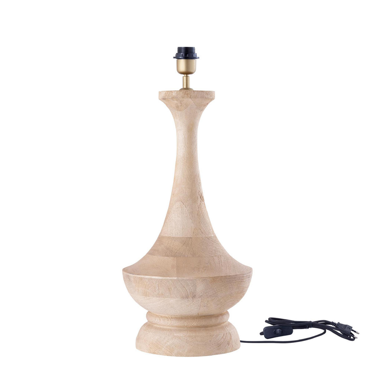 TISCHLAMPE Ahid Beige 28/28/55cm - Beige, Holz (28/28/55cm) - PTMD Collection