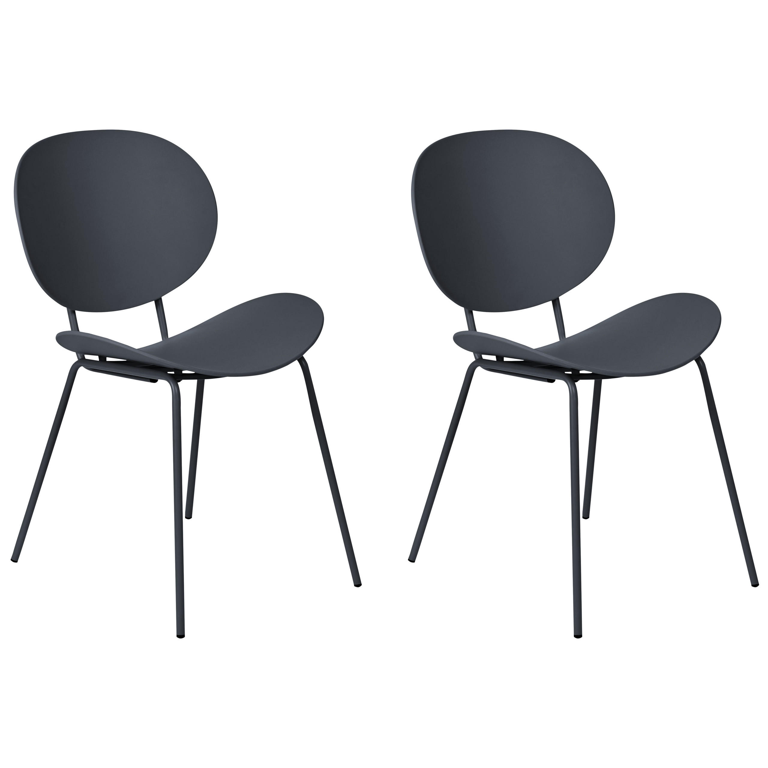 ESSZIMMERSTUHL 2er-Set Kunststoff Schwarz Shonto - Schwarz, Kunststoff (50/80/52cm) - Beliani