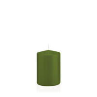 STUMPENKERZEN Olive Ø 68 x 100 mm, 12 Stück - Olivgrün, Paraffin (7/10cm) - Wiedemann Kerzen
