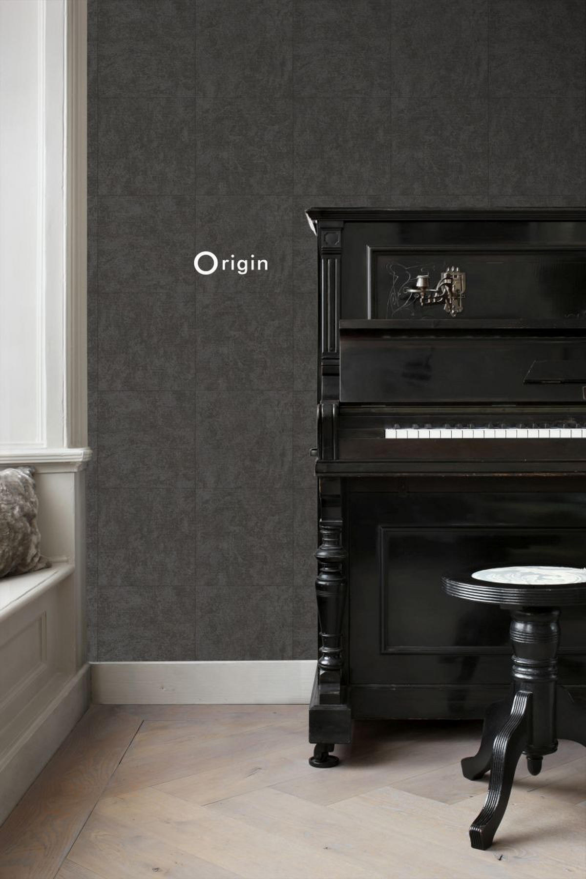 TAPETE Stein-Optik 53 cm x 10.05 m - Schwarz, Papier (53/1000cm) - Origin Wallcoverings