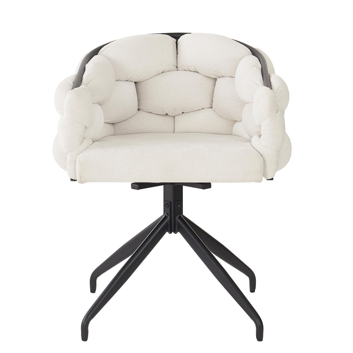 LUXUSSTUHL 2-Tlg Drehbar 360°, Ergonomisch, Beige Esszimmerstuhl - Beige, Metall (45/77.5/44cm) - FLIEKS