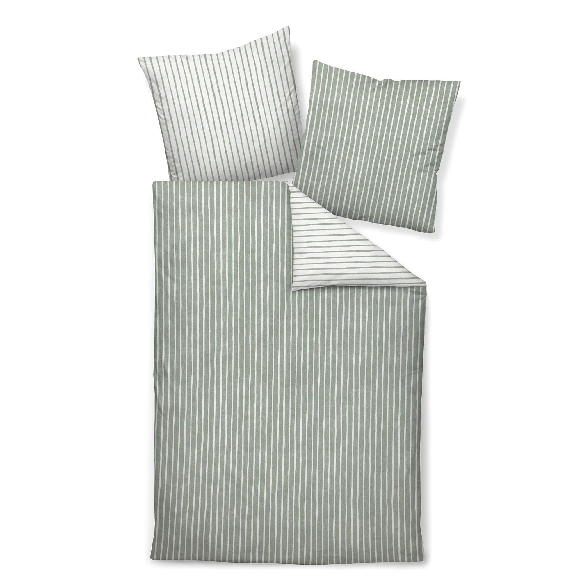 BETTWÄSCHE-SET 2 teilig in Grün 135x200 cm - Grün, Textil (30/40cm) - Janine