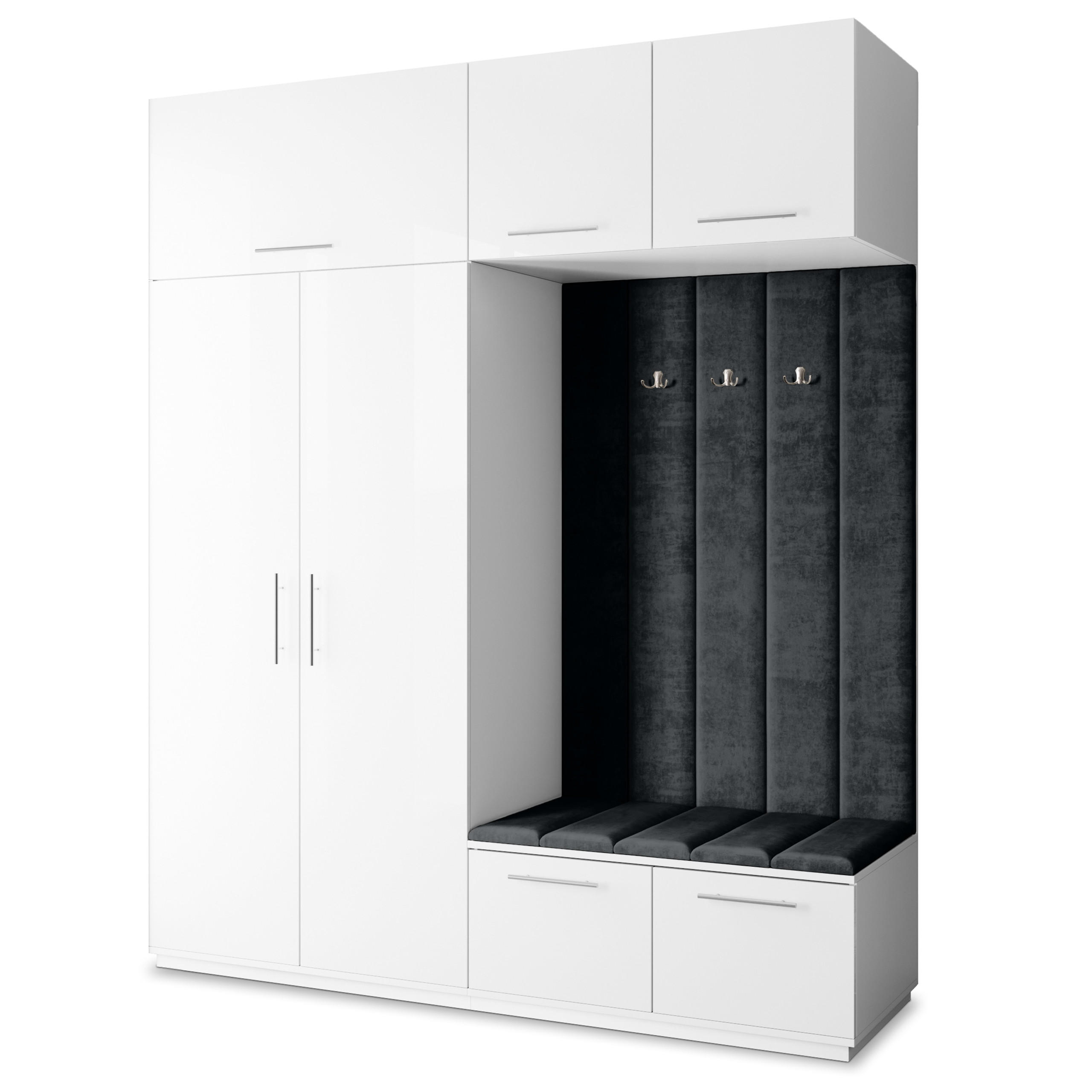 GARDEROBENSCHRANK REMA 200/240/60 cm Modern Weiß - Weiß, Holzwerkstoff (200/240/60cm) - MASSENO
