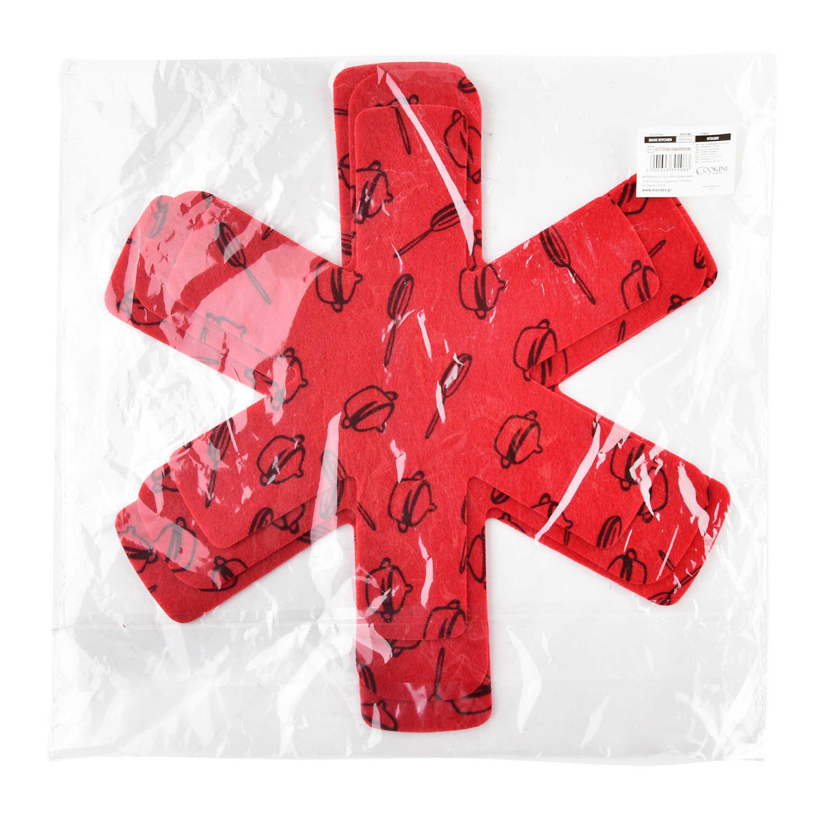 SCHUTZABSTANDSHALTER für Bratpfannen Basic Rot 35/35/1 cm Textilien - Rot, Textil (35/1/35cm) - Mondex