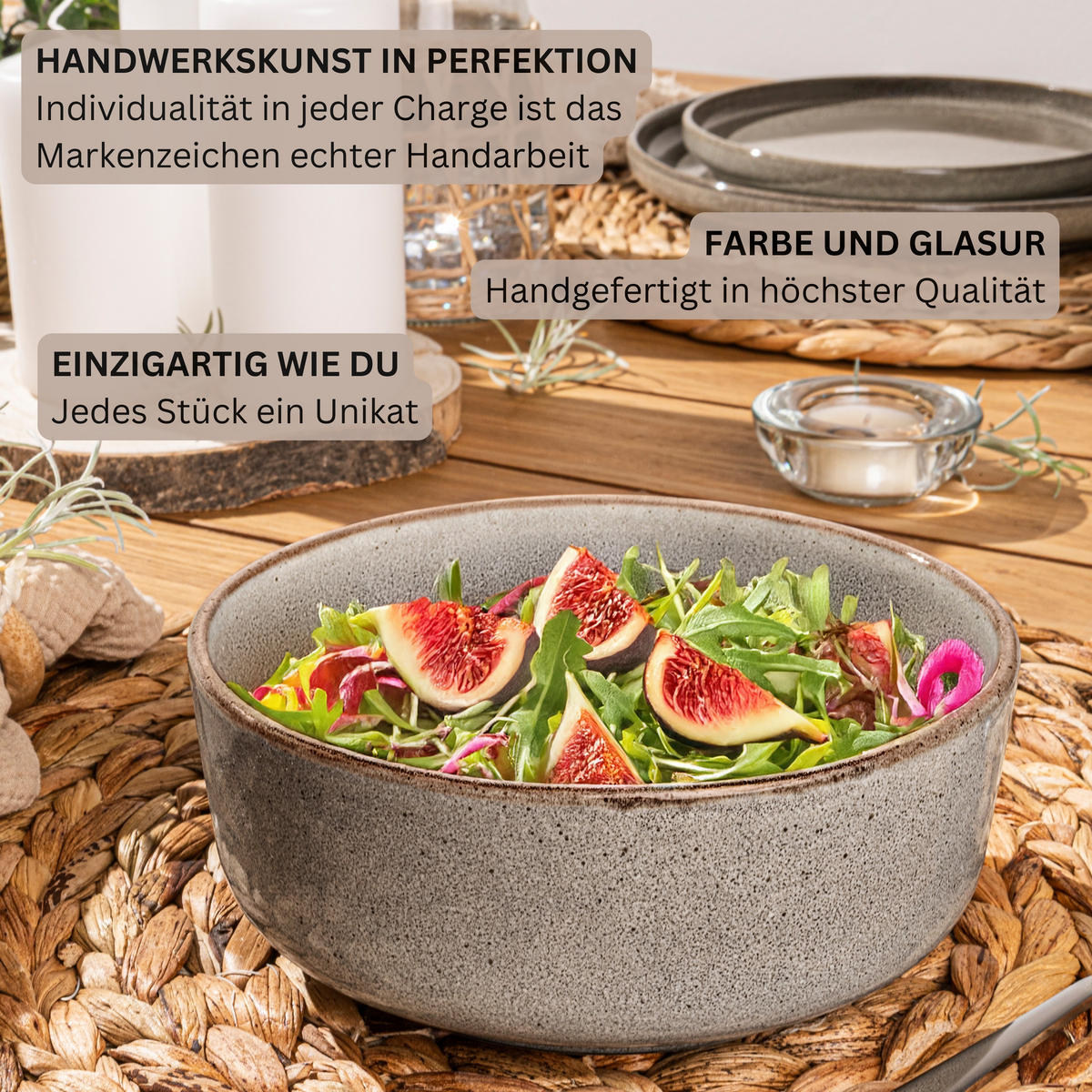 TAFELSERVICE KAIRO GRAPHIT - 24 teilig aus Steingut - Braun, Keramik (70/30/70cm) - Sänger